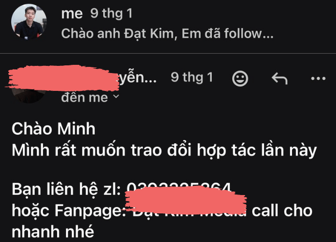 Email khách hàng: Mình rất muốn trao đổi hợp tác lần này