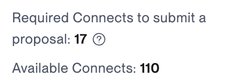 Upwork: cần 17 connects để gửi 1 proposal