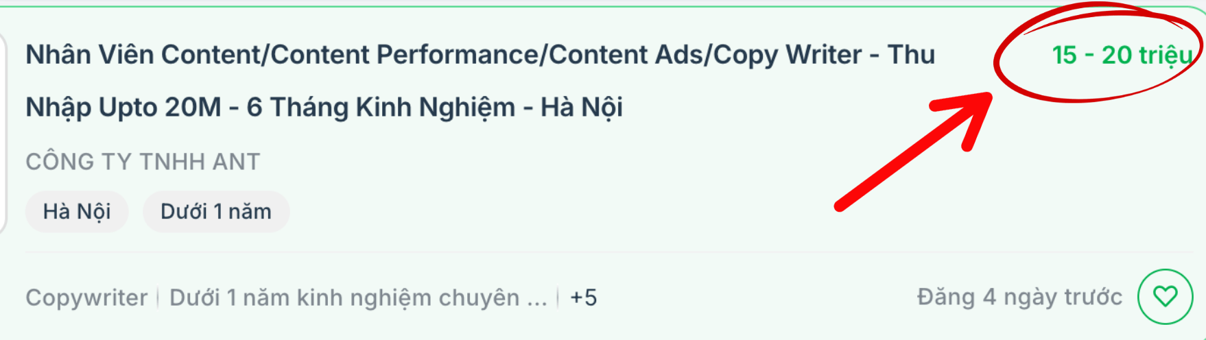 Tin tuyển Content/Copywriter, lương 15-20 triệu