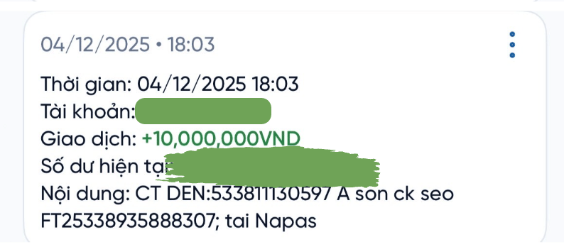 Thông báo nhận +10.000.000 VND ngày 04/12/2025