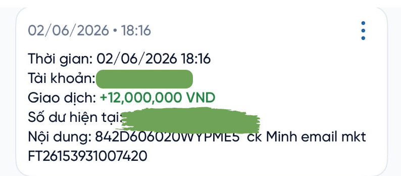 Thông báo nhận +12.000.000 VND ngày 02/06/2026, nội dung ck Minh email mkt